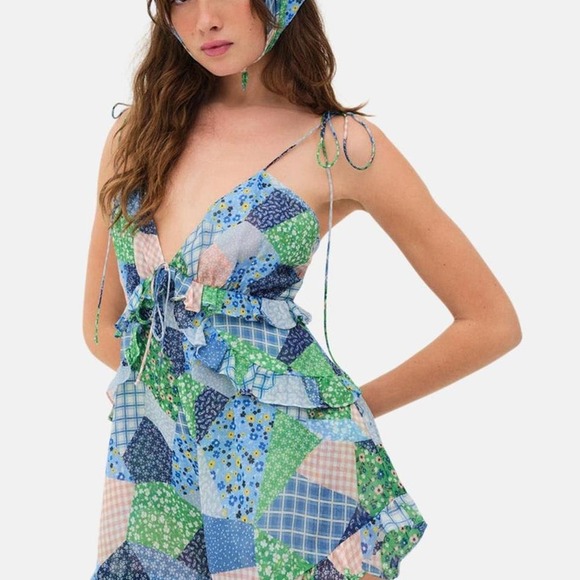 For Love And Lemons Pants - For love and Lemons Juniper Romper Patchwork Floral NWT XS